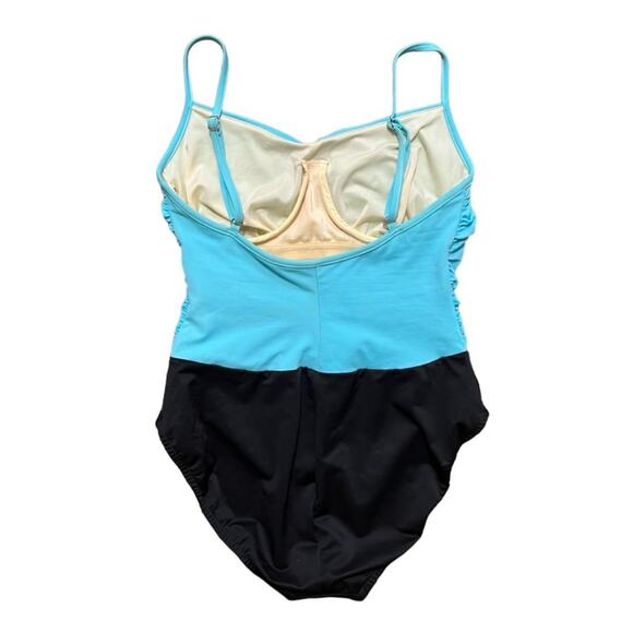 MIRACLESUIT Ruched Colorblock One Piece Swimsuit Bathing Suit SZ 10 - Picture 4 of 13